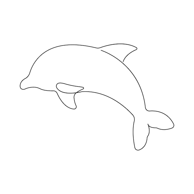 Vector continuous singleline art of dolphin cute dolphin one line drawing vector and illustration