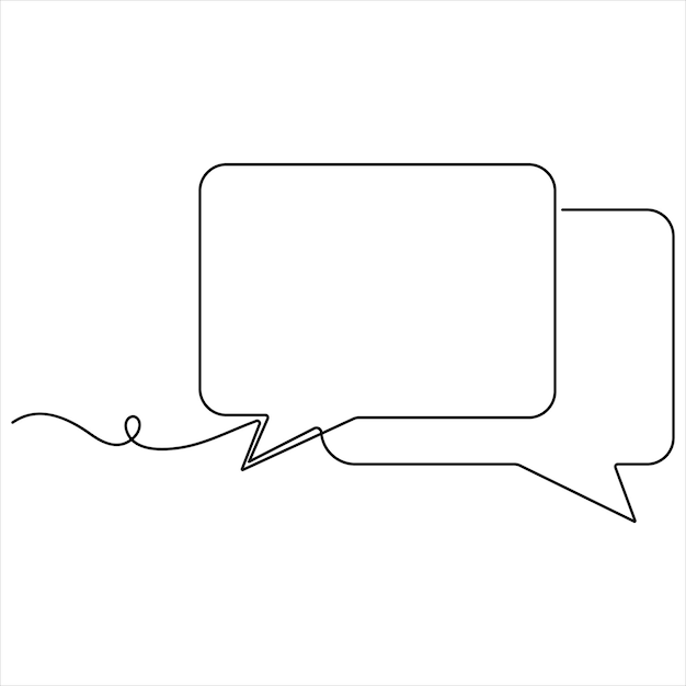 Continuous speech bubble single line art drawing dialogue speech bubble border vector illustratie