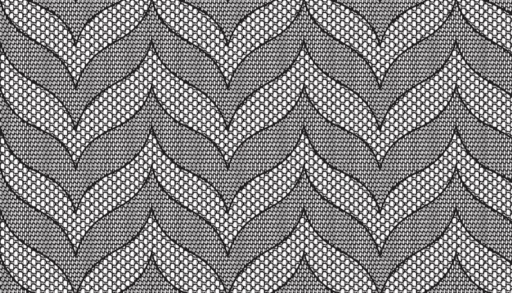 Vector continuous v shaped seamless lace fabric