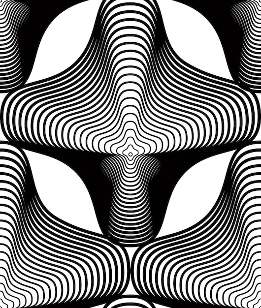 Vector continuous vector pattern with black graphic lines, decorative abstract background with geometric figures. monochrome ornamental seamless backdrop, can be used for design and textile.
