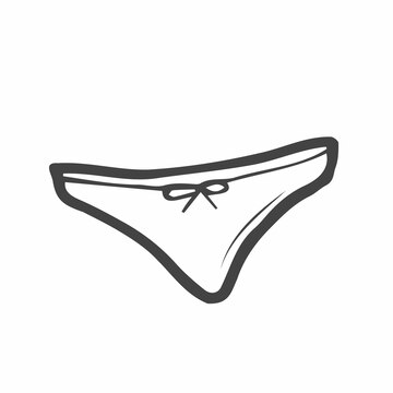 Cute black female panties with laces. Trendy - Stock Illustration  [85990018] - PIXTA