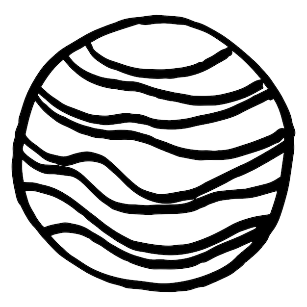 Contour drawing planet space theme for coloring 2