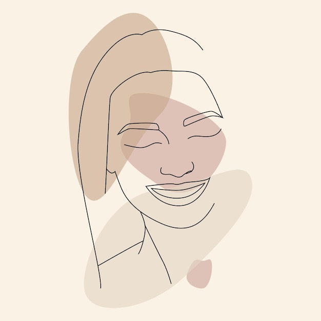 顔の輪郭抽象的な女性の顔のポスター