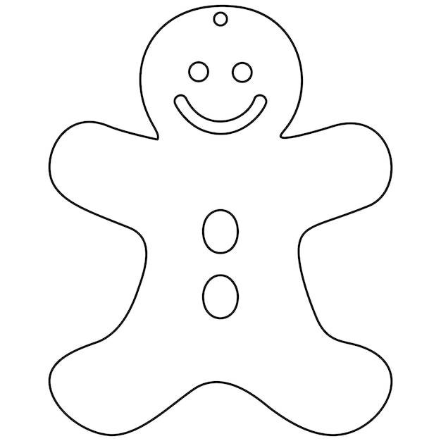 Contour of gingerbread man for christmas holiday.