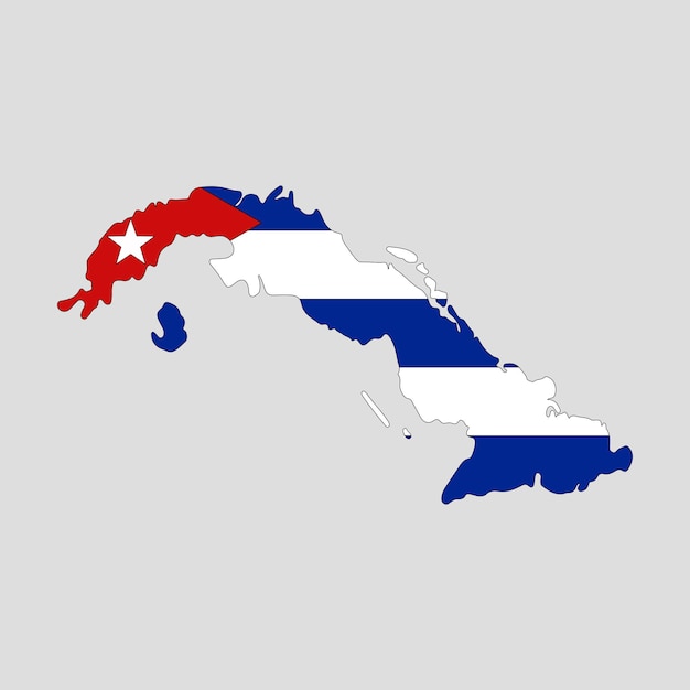 キューバの国の等高線図。ベクトル図