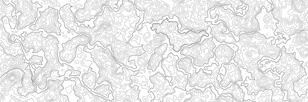 Vettore mappa topografica di contorno mappa delle altezze modello con linee ondulate contorno rilievo consistenza con montagne topografiche topografia pianure sfondo vettoriale