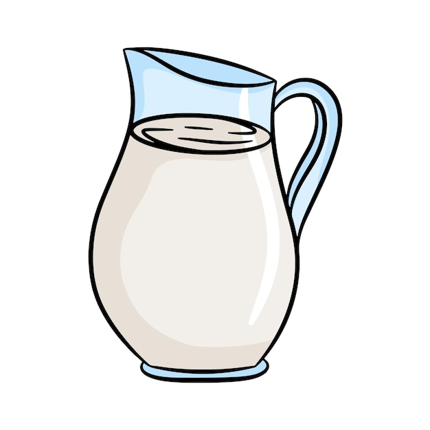 Vector contoured jug of milk vector illustration