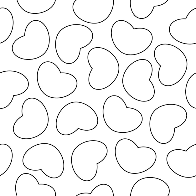 Contours of hearts Vector seamless pattern