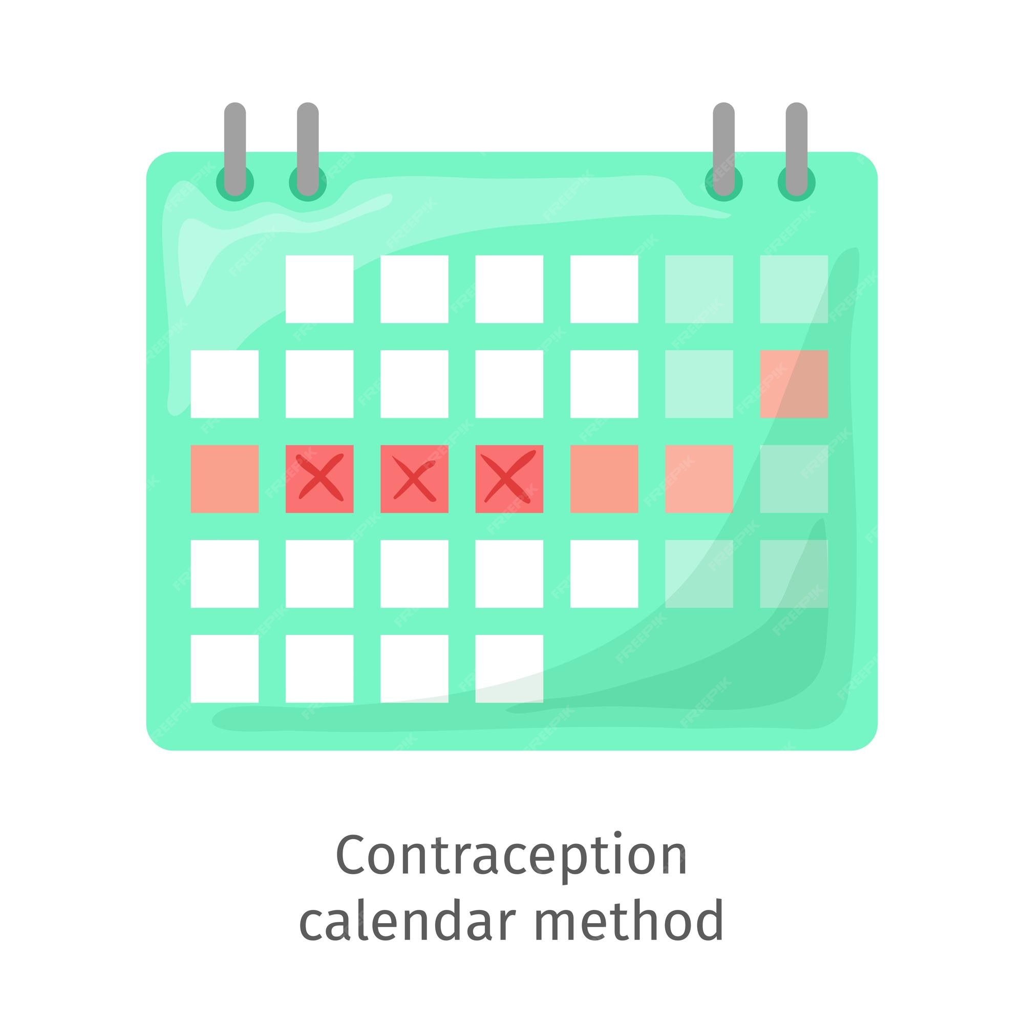 Premium Vector Contraception method ovulation calendar