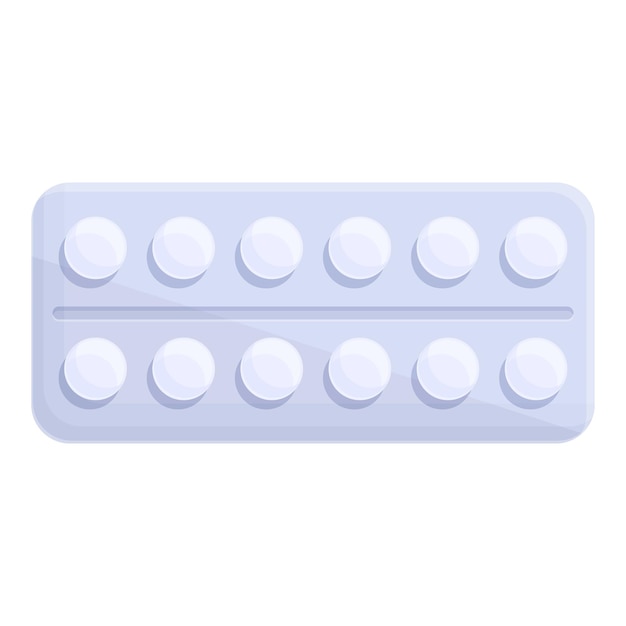 Contraception pill icon cartoon vector birth control hormonal oral