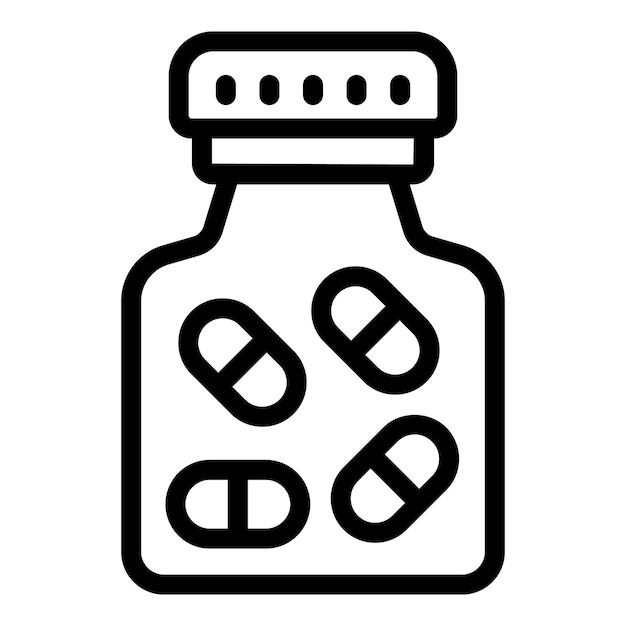 Contraceptive pills bottle icon outline vector Contraceptive oral prescription