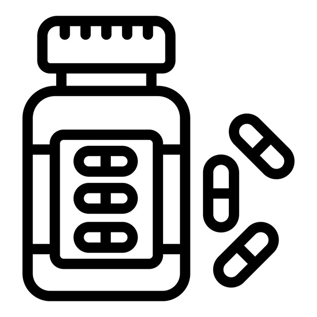 Контрацептивные таблетки икона очертание вектора Препарат для контроля рождаемости