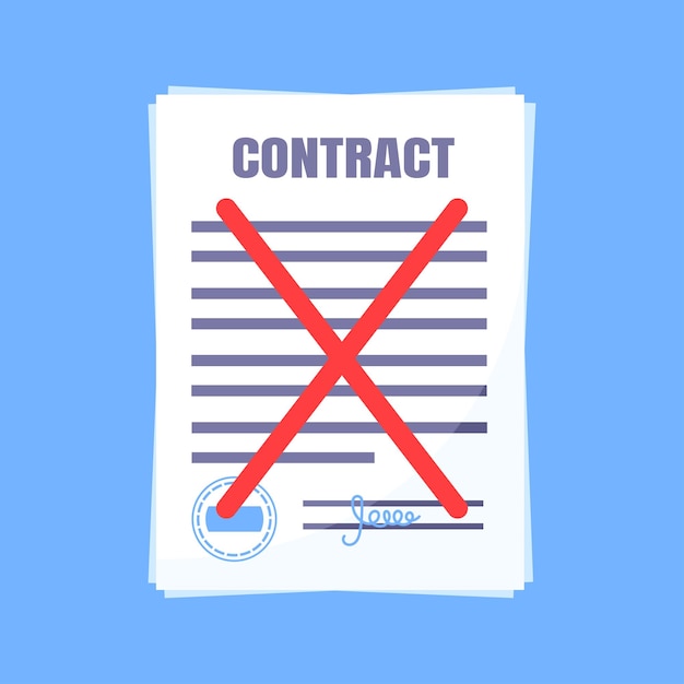 Contract cancellation business concept