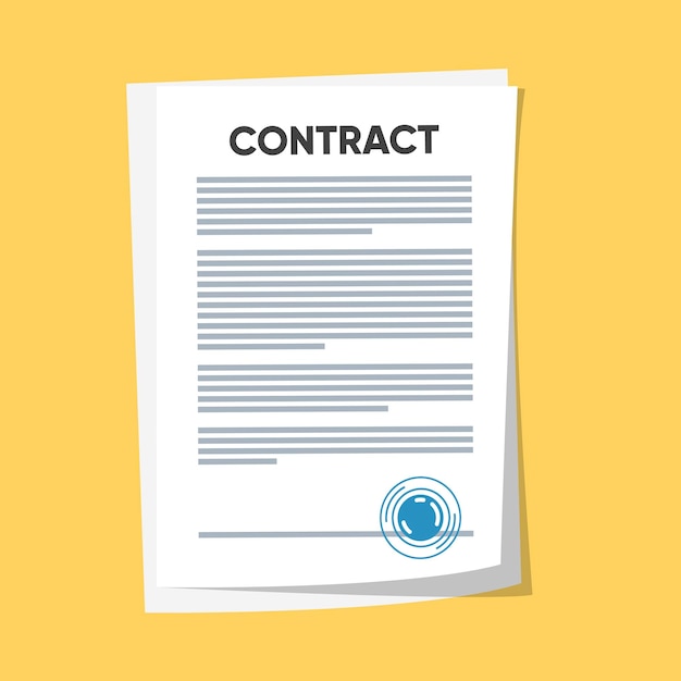 Vector contract conditions, research approval validation document. contract papers. document.