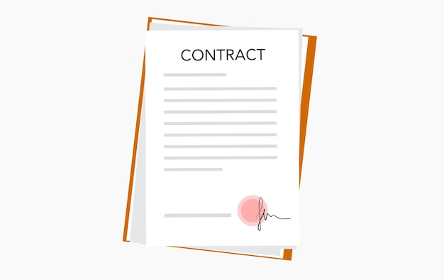 Contract. Contractsjabloon voor webbestemmingspagina, banner, presentatie, sociale media.