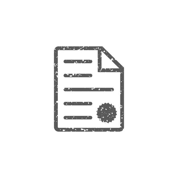Contract document icon in grunge texture vector illustration