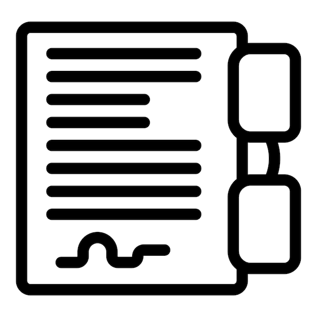 法律上の合意を示すメガネのアイコン付きの契約書