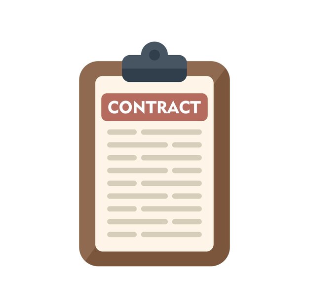 Vector contract help icon flat vector office service work online isolated