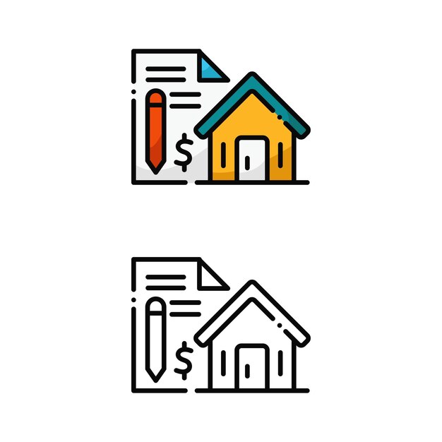 Contract home icon design in two variation color