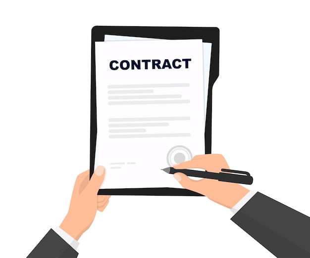 契約アイコン 契約締結のビジネスコンセプト 契約の締結 成功したパートナーシップ 協力 ビジネス財政協定または契約