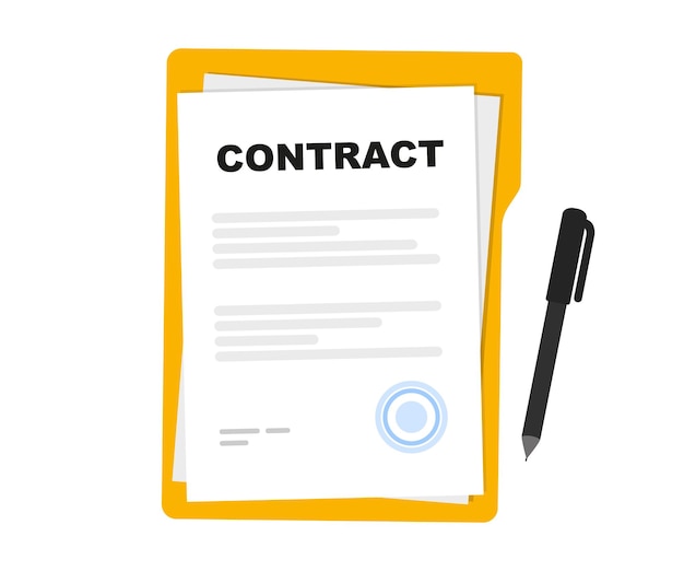 Contract icon Business concept of contract signing Conclusion of a contract successful partnership cooperation Business financial agreement or contract