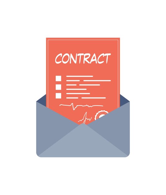 Contract icon The concept of getting a job Isolated Vector