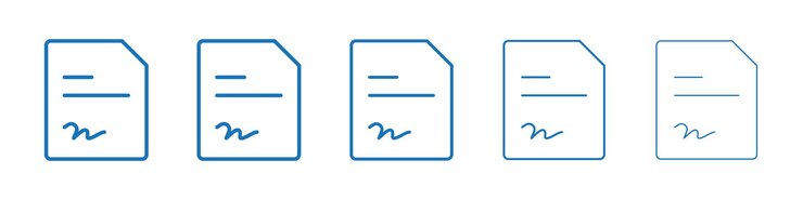Vector contract icon symbol collection thin outline set