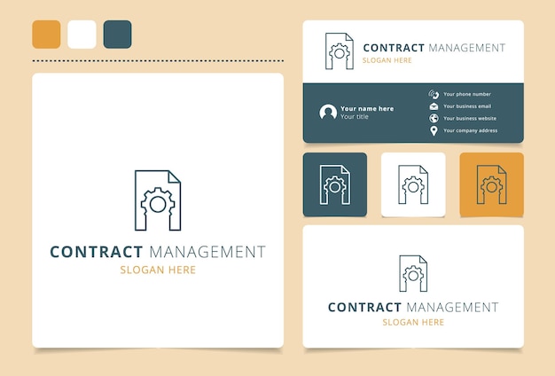 Contract management logo design with editable slogan