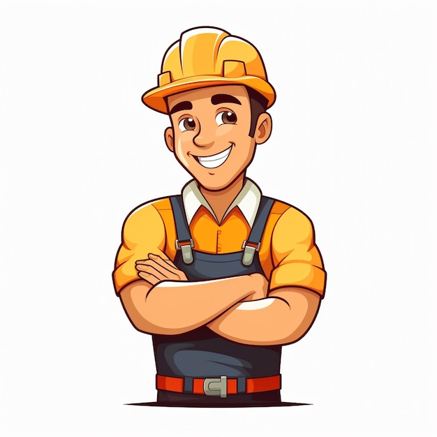 подрядчик инженер рабочий строитель промышленный строитель вектор отрасли шлем икона на
