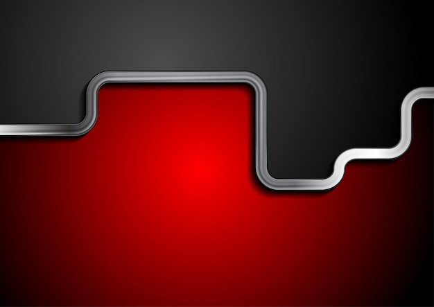 Contrast red and black background with metallic stripe