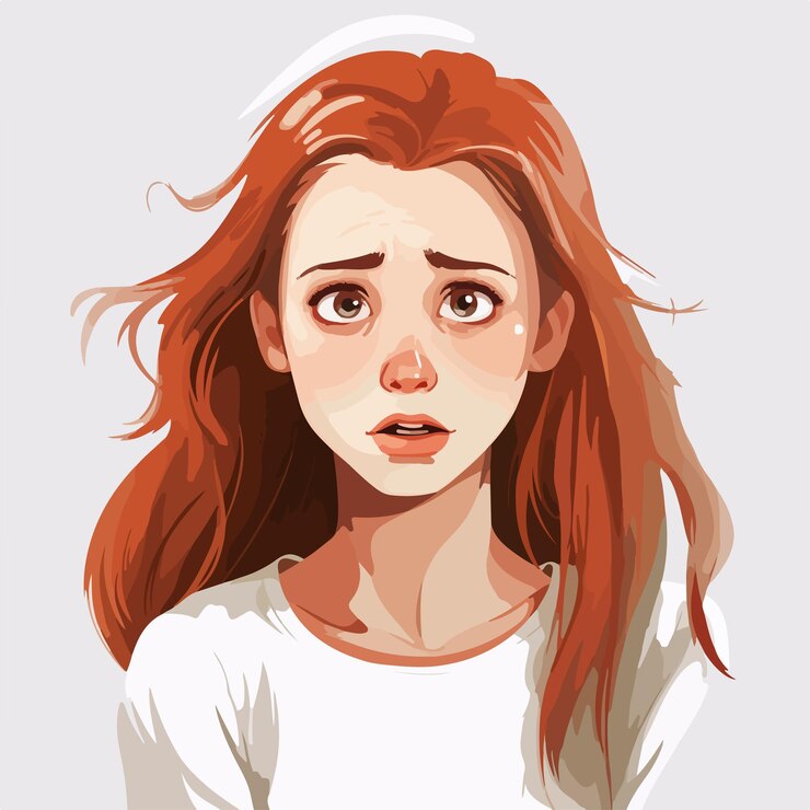 Vector contrasting emotions vector art of a girl expressing various feelings