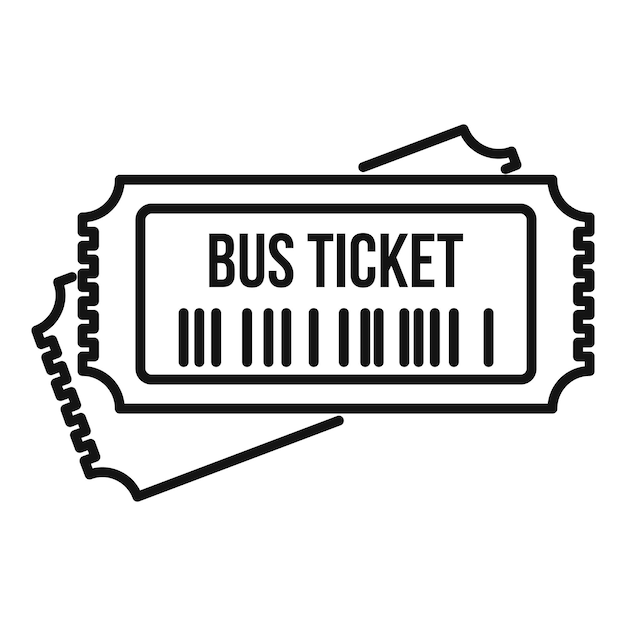 Vector control bus ticket icon outline control bus ticket vector icon for web design isolated on white background