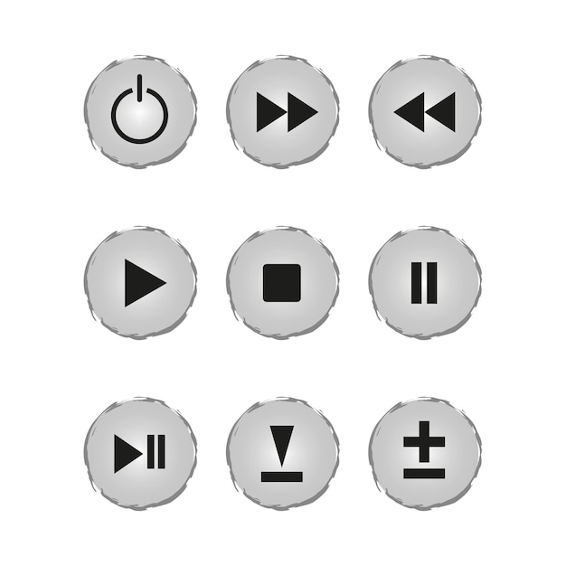 コントロール ボタン デザイン要素 デジタル技術の背景 ベクトル図
