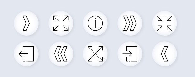 Control buttons Neomorphism black control arrows Vector icons