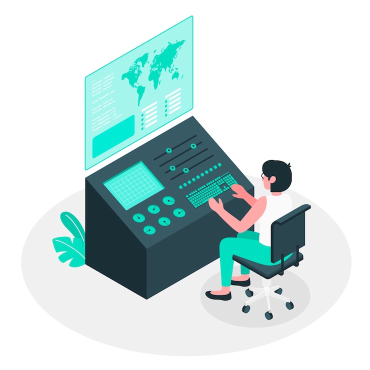 Vector control panel concept illustration