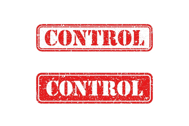 Control red stamp on white background