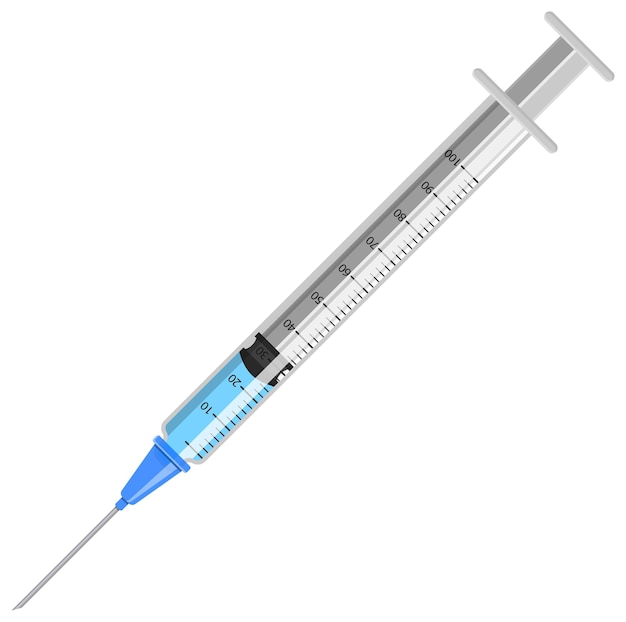 Control your diabetes concept diabetes insulin syringe flat style icon concept of vaccination injection isolated syringe vector illustration