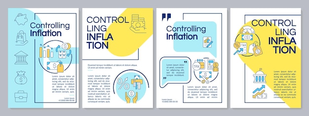 Vector controle van de inflatie blauwe en gele brochuresjabloon