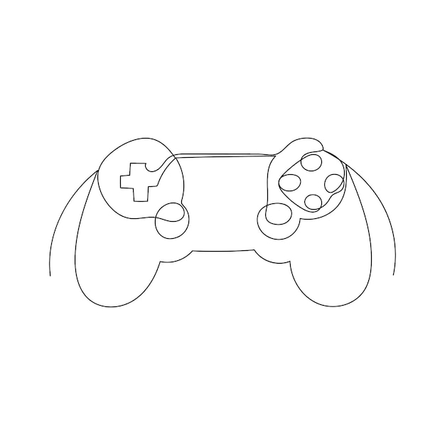 ゲームの概要ベクトルイラストのコントローラー連続の一行図