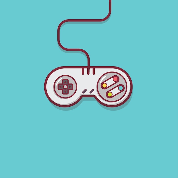 controller game flat icon volledige kleur en lijn illustratie