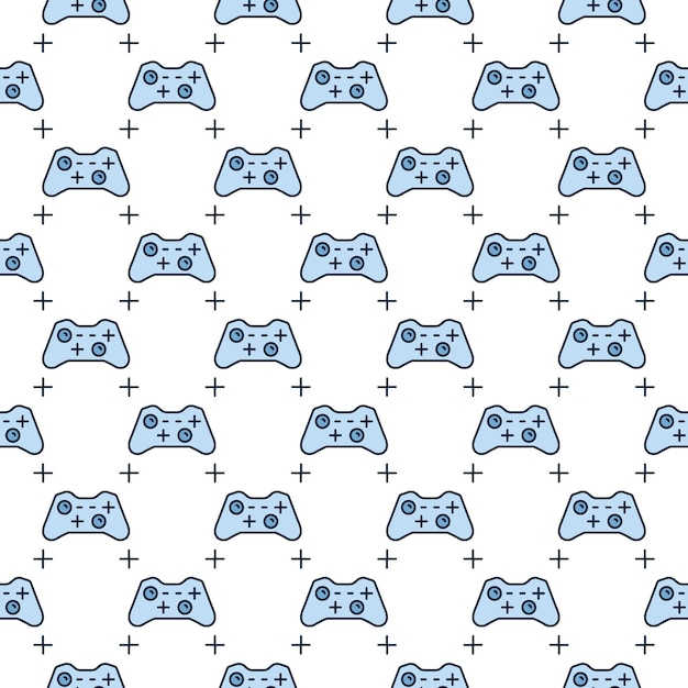 Vector controller or gamepad vector colored seamless pattern