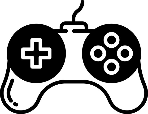 Vector controller glyf en lijnvector illustratie