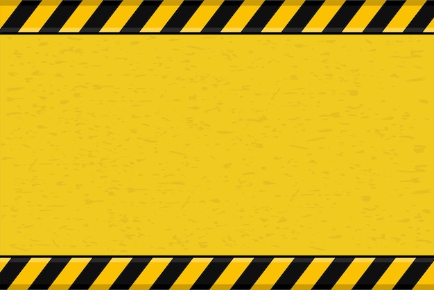 Segnale di avvertimento di costruzione sfondo giallo nero design