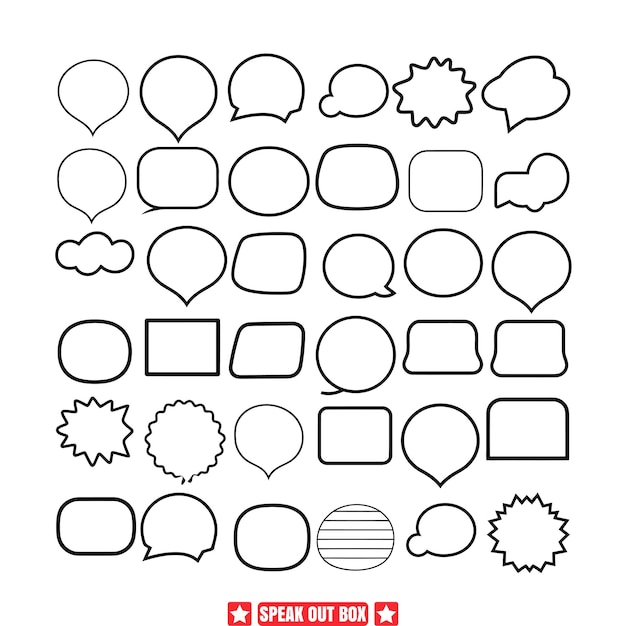 Vector conversation station speech bubble silhouette kit