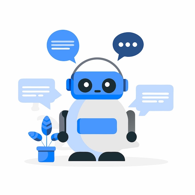 Conversational AI Bot Concept Illustratie voor verbeterde communicatie