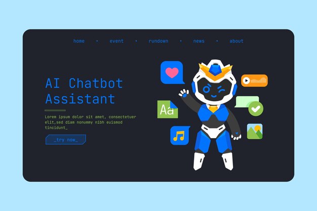 Pagina di destinazione dei chatbot conversazionali in design piatto