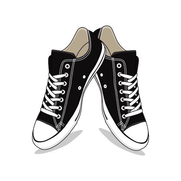 Converse Schoen Lage Vector Afbeelding En Illustratie