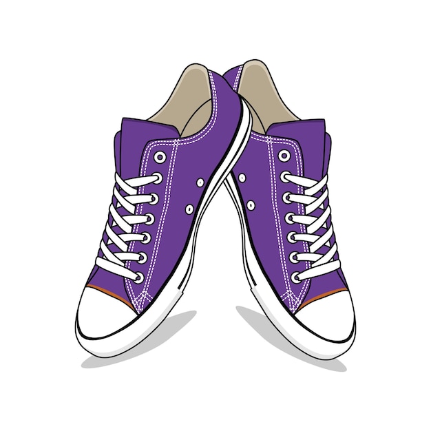 Converse Schoenen Sneakers Lage Vector Afbeelding En Illustratie