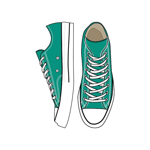 Vector converse schoenen sneakers vector afbeelding en illustratie