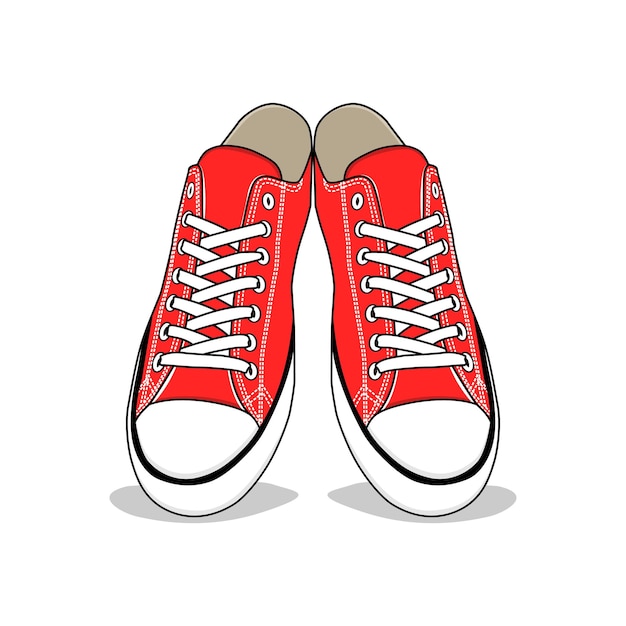 Premium Vector | Converse shoe red low vector image and illustration